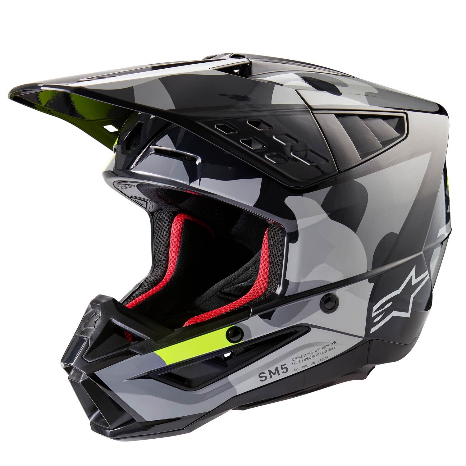 Motokrosová helma Alpinestars S-M5 Rover 2 tmavě šedo-fluo žlutá Velikost: XS