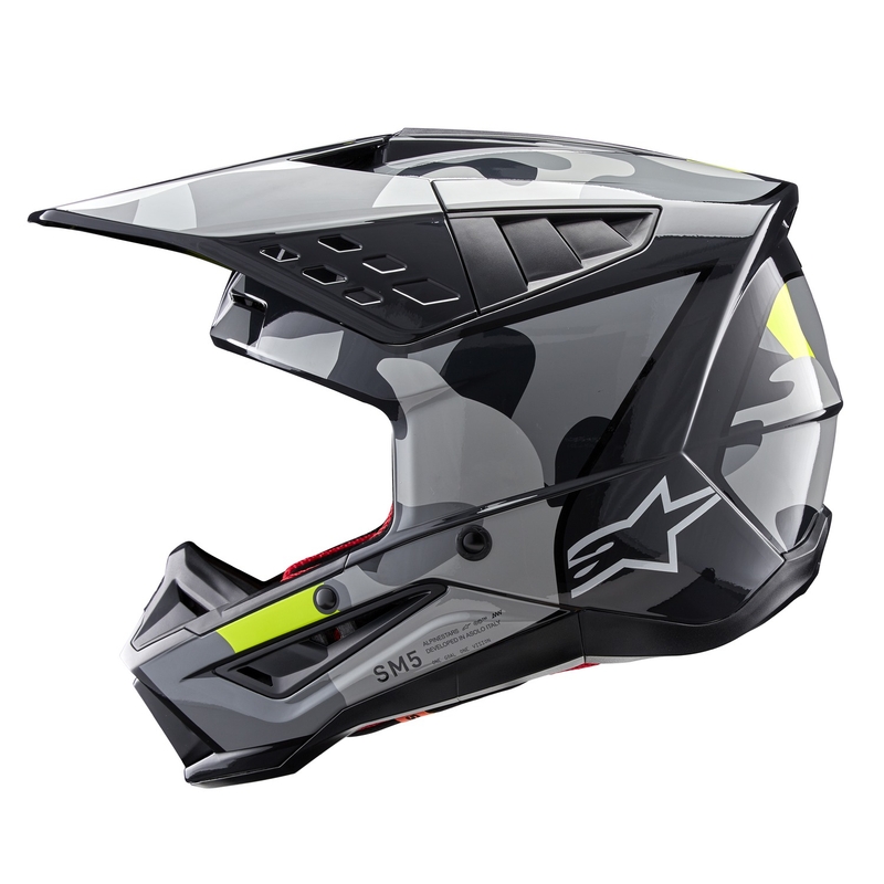 Motokrosová helma Alpinestars S-M5 Rover 2 tmavě šedo-fluo žlutá