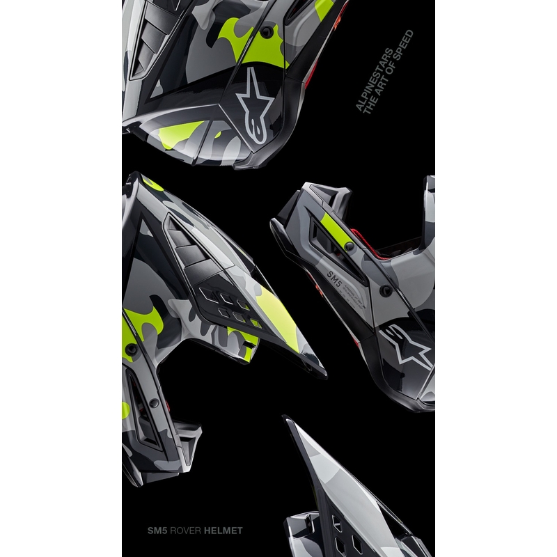 Motokrosová helma Alpinestars S-M5 Rover 2 tmavě šedo-fluo žlutá