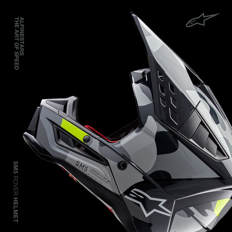 Motokrosová helma Alpinestars S-M5 Rover 2 tmavě šedo-fluo žlutá