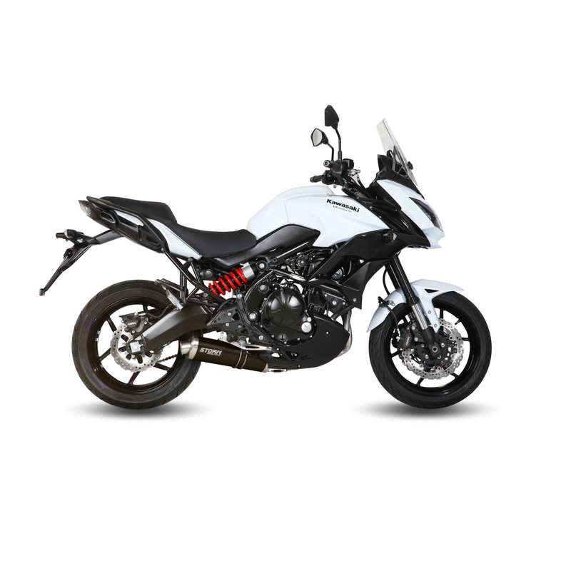 Výfuk kompletní 2x1 STORM OVAL Černá ocel pro KAWASAKI Versys 650 2015-2020