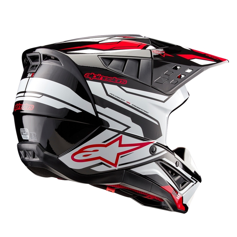 Motokrosová helma Alpinestars S-M5 Action 2 černo-bílo-fluo červená