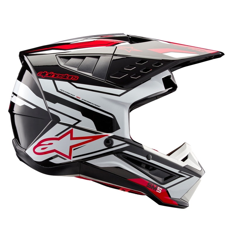 Motokrosová helma Alpinestars S-M5 Action 2 černo-bílo-fluo červená