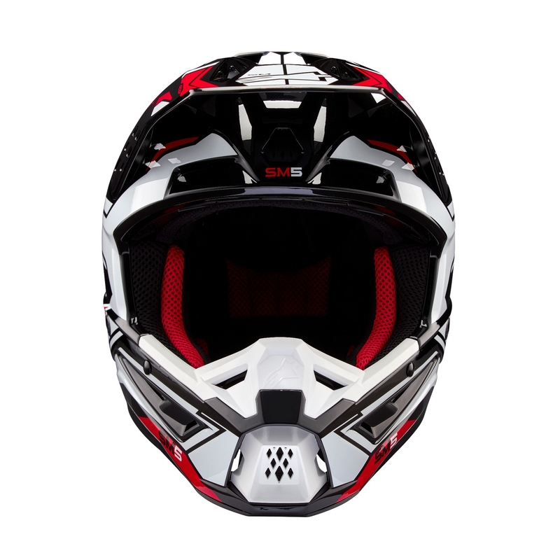 Motokrosová helma Alpinestars S-M5 Action 2 černo-bílo-fluo červená