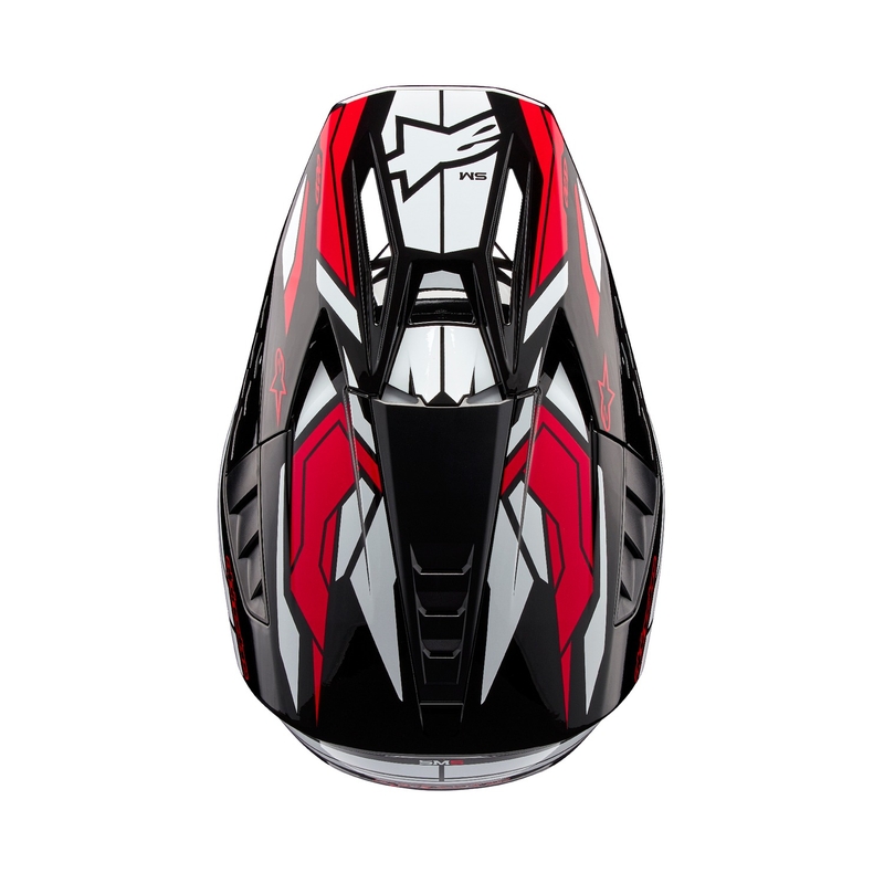 Motokrosová helma Alpinestars S-M5 Action 2 černo-bílo-fluo červená