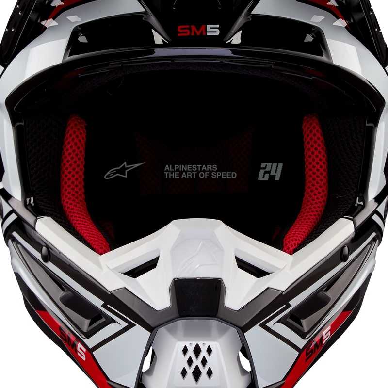 Motokrosová helma Alpinestars S-M5 Action 2 černo-bílo-fluo červená