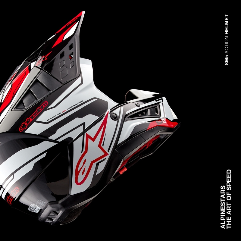 Motokrosová helma Alpinestars S-M5 Action 2 černo-bílo-fluo červená