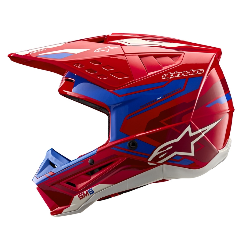 Motokrosová helma Alpinestars S-M5 Action 2 fluo červeno-modrá