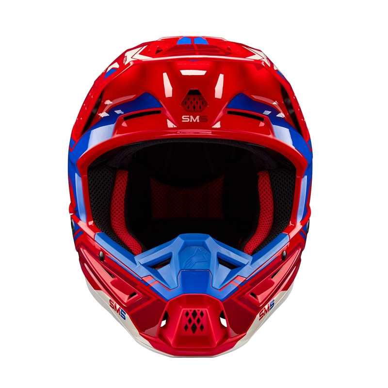Motokrosová helma Alpinestars S-M5 Action 2 fluo červeno-modrá