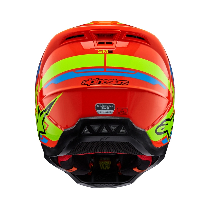 Motokrosová helma Alpinestars S-M5 Action 2 fluo oranžovo-světle modro-fluo žlutá