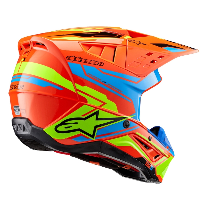 Motokrosová helma Alpinestars S-M5 Action 2 fluo oranžovo-světle modro-fluo žlutá