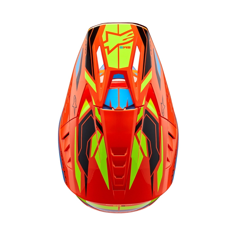 Motokrosová helma Alpinestars S-M5 Action 2 fluo oranžovo-světle modro-fluo žlutá