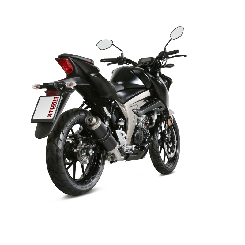 Výfuk kompletní 1x1 STORM GP Černá ocel pro SUZUKI GSX-S 125 2017-2021, SUZUKI GSX-R 125 2017-2021
