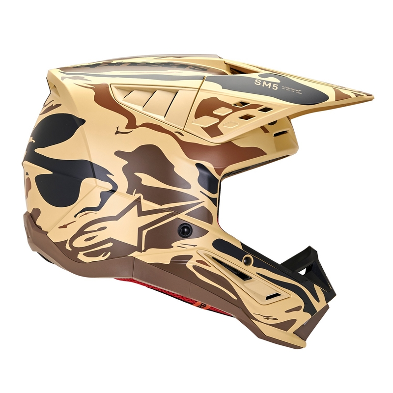 Motokrosová helma Alpinestars S-M5 Mineral matná tmavě hnědá camo