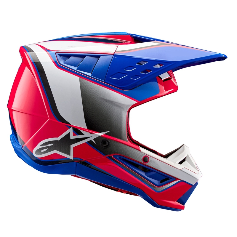 Motokrosová helma Alpinestars S-M5 Sail bílo-růžovo-modrá