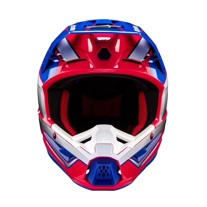 Motokrosová helma Alpinestars S-M5 Sail bílo-růžovo-modrá
