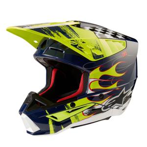 Motokrosová helma Alpinestars S-M5 Rash modro-fluo žlutá