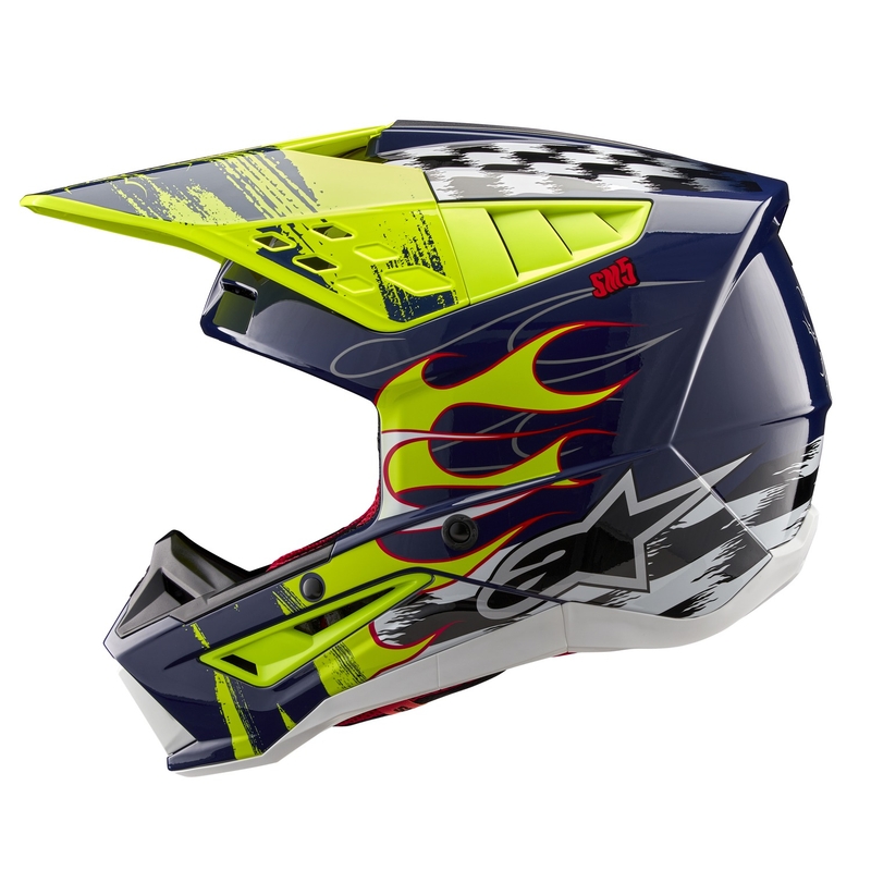 Motokrosová helma Alpinestars S-M5 Rash modro-fluo žlutá