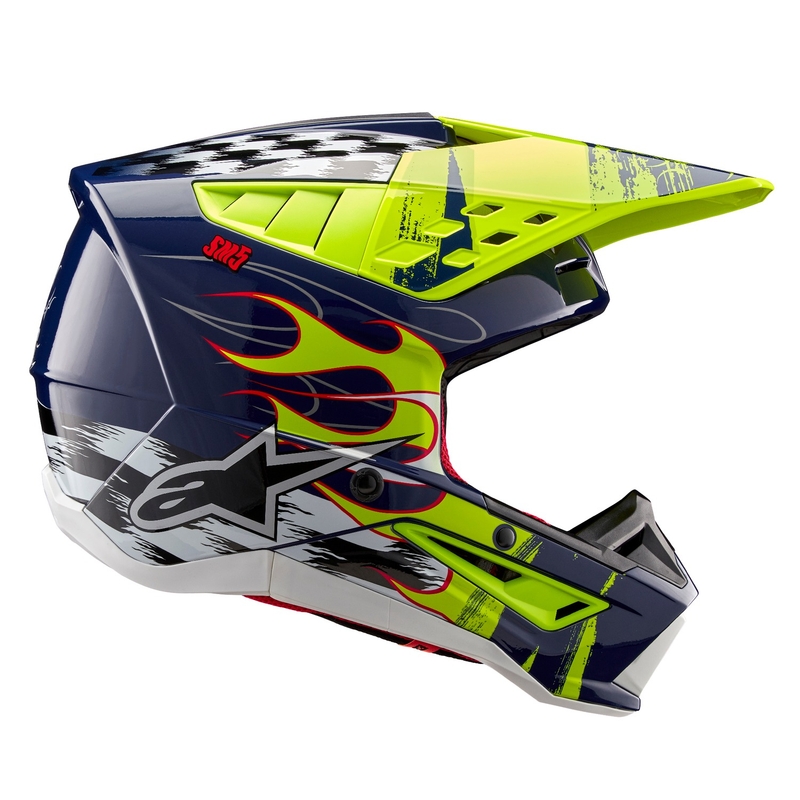 Motokrosová helma Alpinestars S-M5 Rash modro-fluo žlutá