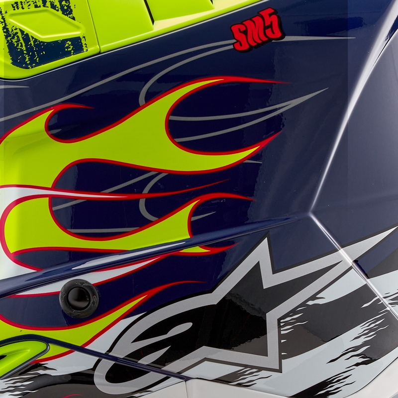 Motokrosová helma Alpinestars S-M5 Rash modro-fluo žlutá