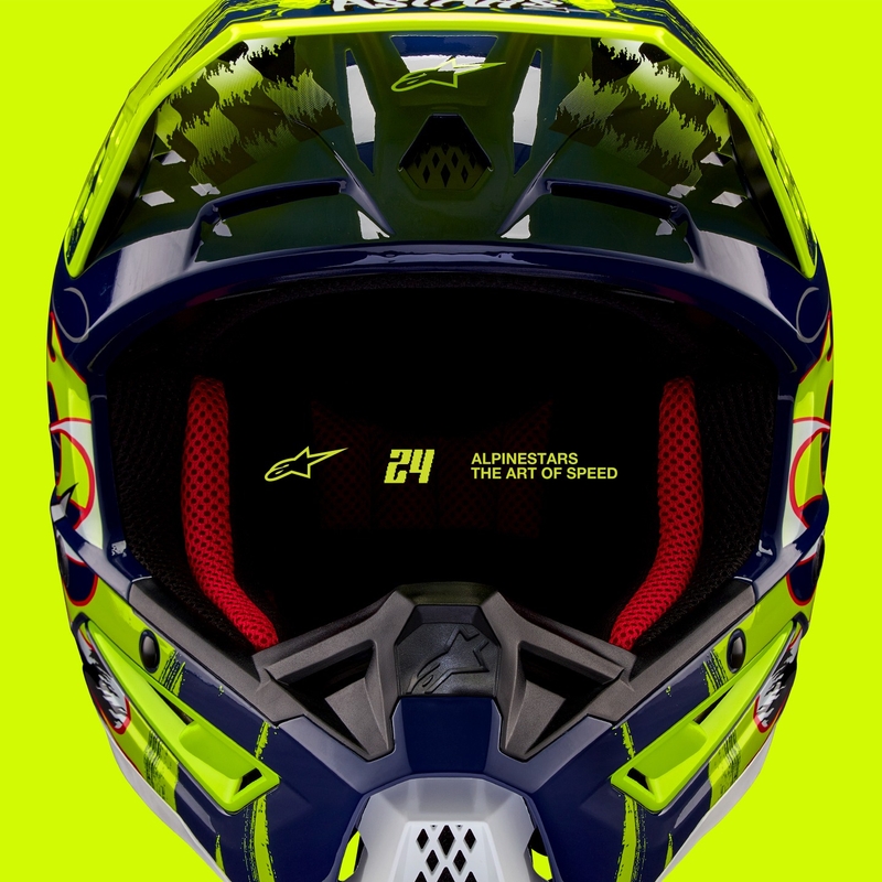 Motokrosová helma Alpinestars S-M5 Rash modro-fluo žlutá