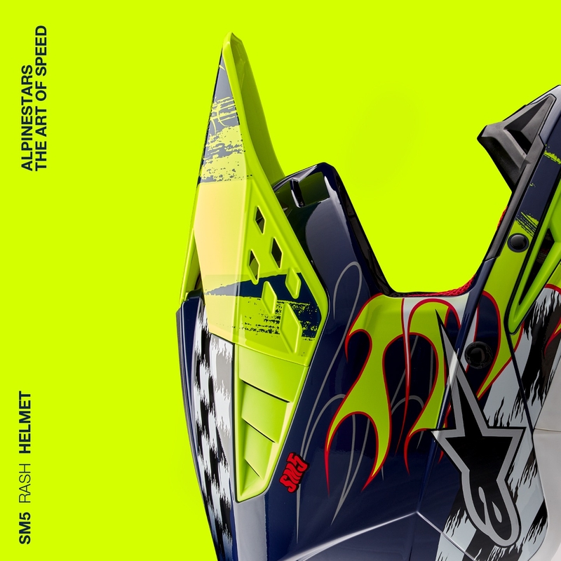 Motokrosová helma Alpinestars S-M5 Rash modro-fluo žlutá