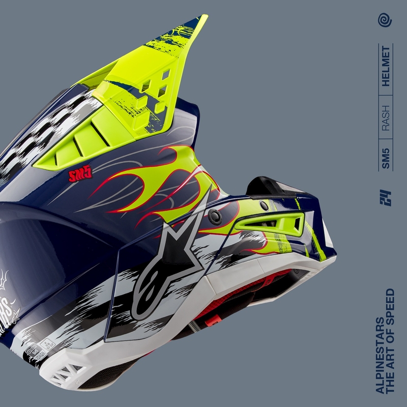 Motokrosová helma Alpinestars S-M5 Rash modro-fluo žlutá