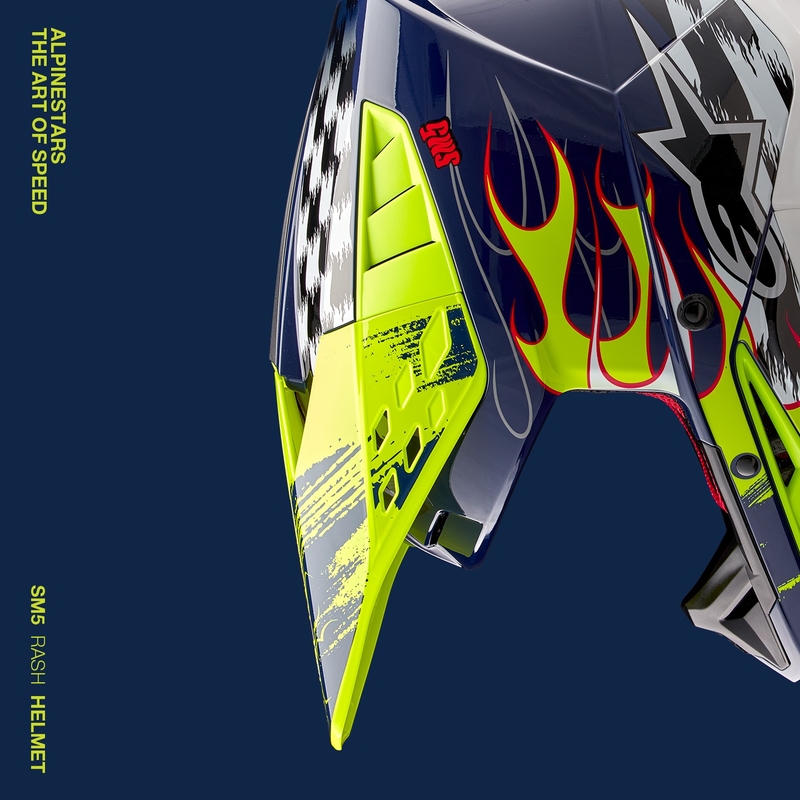 Motokrosová helma Alpinestars S-M5 Rash modro-fluo žlutá