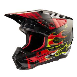 Motokrosová helma Alpinestars S-M5 Rash šedo-fluo červená