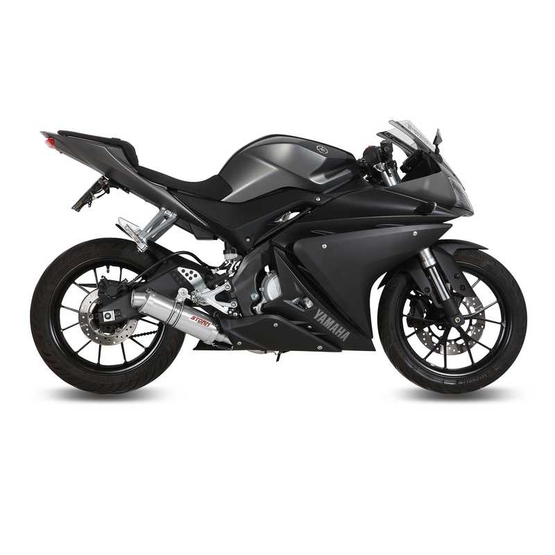 Výfuk kompletní 1x1 STORM GP Nerez pro YAMAHA YZF-R 125 2014-2018, YAMAHA MT 125 2015-2019