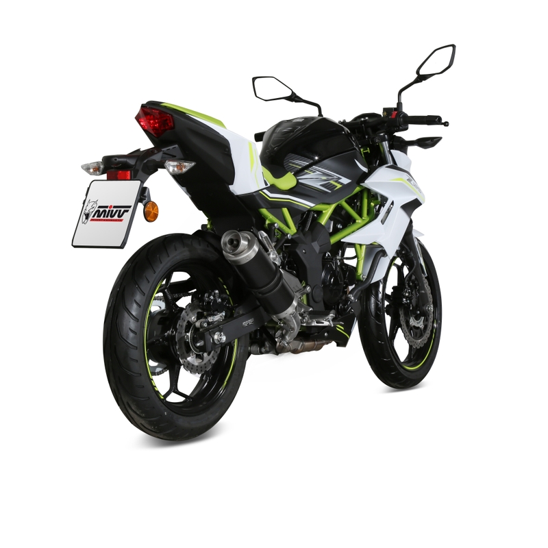 Koncovka výfuku STORM GP Černá ocel pro KAWASAKI Z 125 2019-2024, KAWASAKI Ninja 125 2019-2024