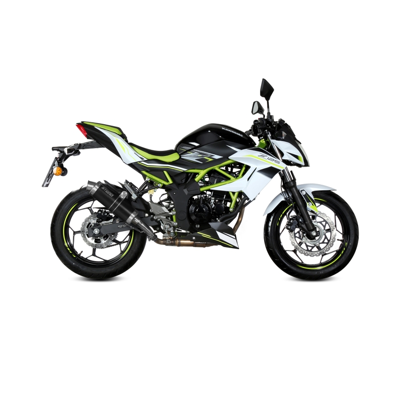 Koncovka výfuku STORM GP Černá ocel pro KAWASAKI Z 125 2019-2024, KAWASAKI Ninja 125 2019-2024