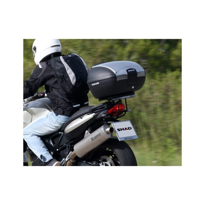 Vrchní kufr na motorku s barevným krytem SHAD SH45 Lesklá černá