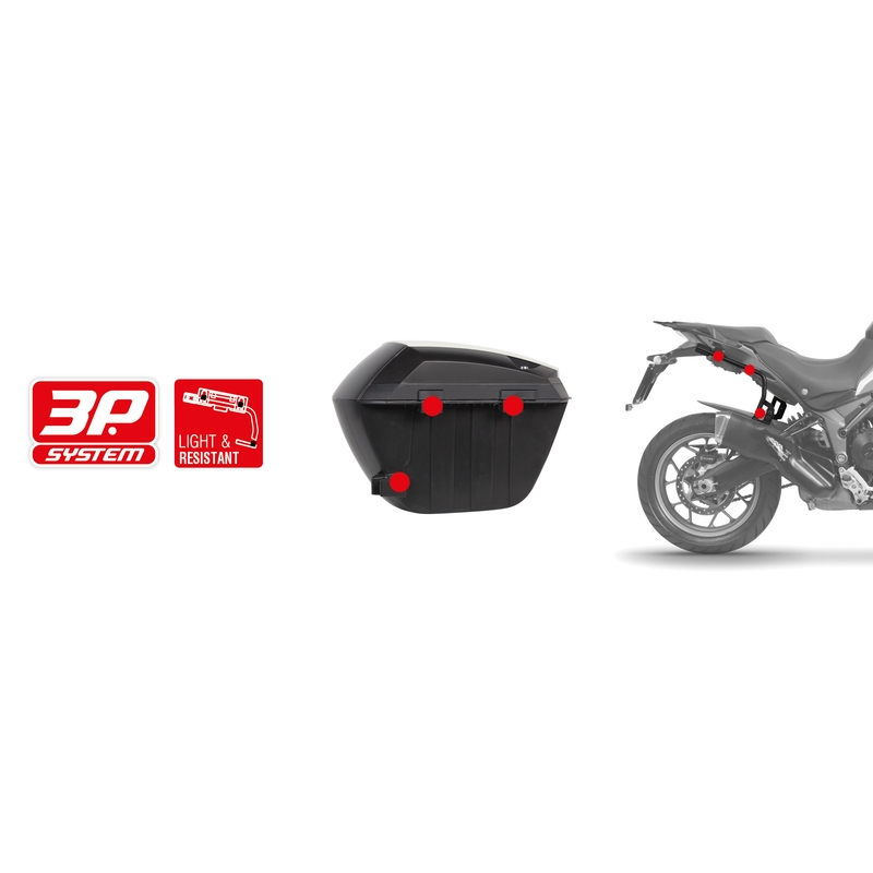 Boční kufry na motorku SHAD SH23 vzhled hliníku