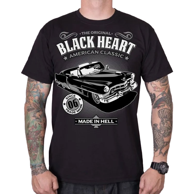Tričko Black Heart Cadillac černé Velikost: M