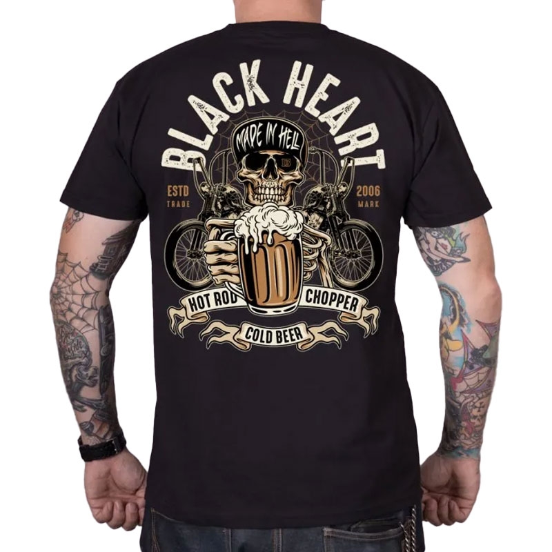 Tričko Black Heart Beer Biker černé Velikost: M