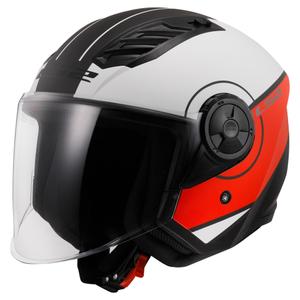 Otevřená helma na motorku LS2 OF616 Airflow II Cover matná bílo-červená
