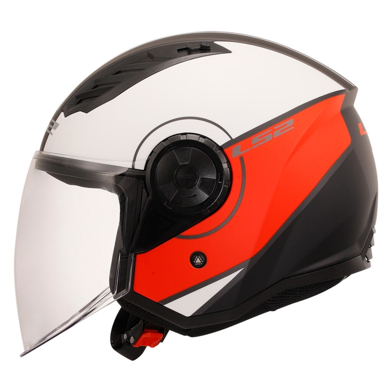 Otevřená helma na motorku LS2 OF616 Airflow II Cover matná bílo-červená
