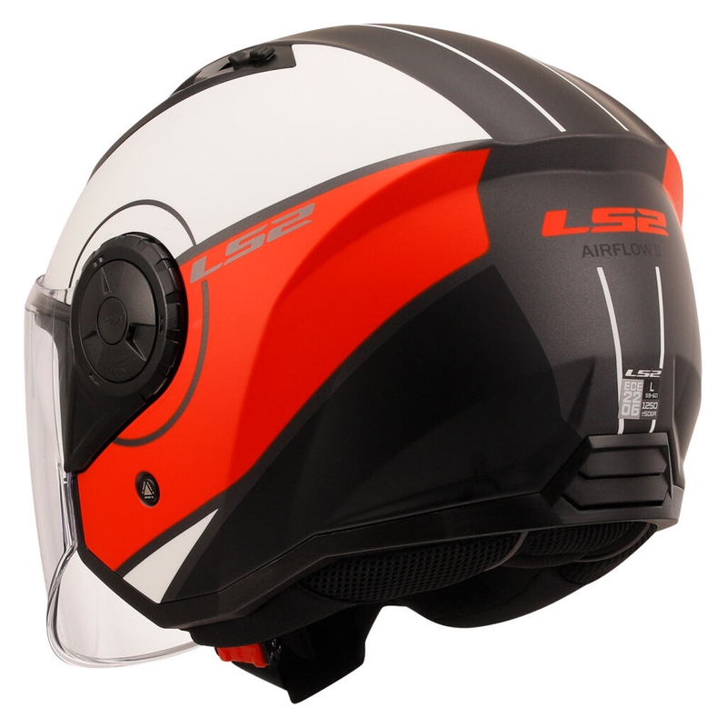 Otevřená helma na motorku LS2 OF616 Airflow II Cover matná bílo-červená
