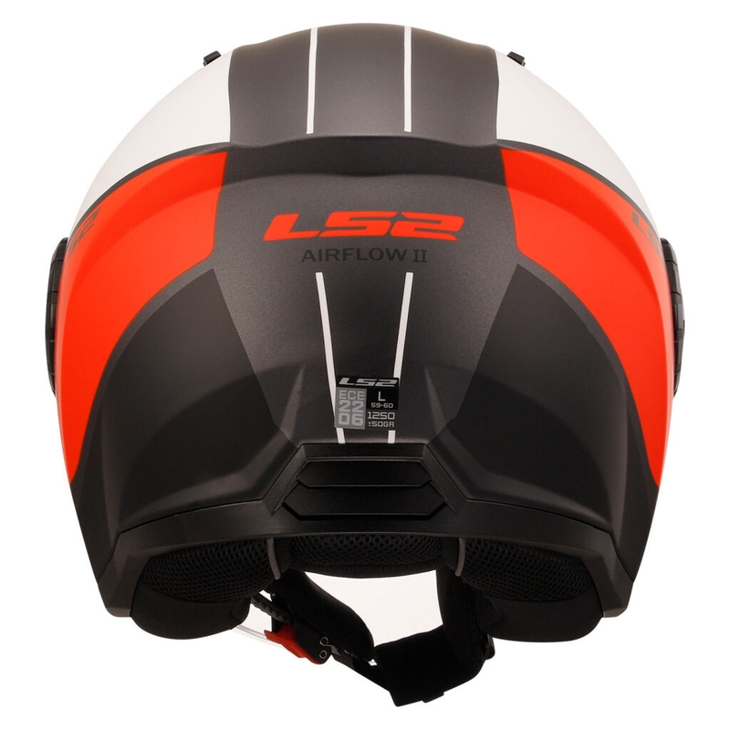 Otevřená helma na motorku LS2 OF616 Airflow II Cover matná bílo-červená