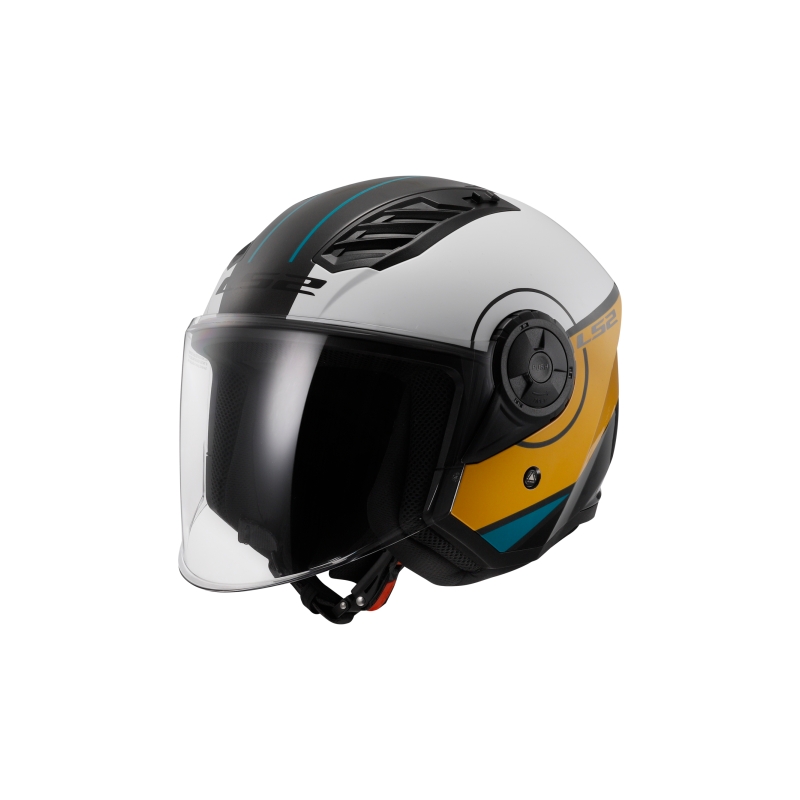 Otevřená helma na motorku LS2 OF616 Airflow II Cover lesklá bílo-hnědá