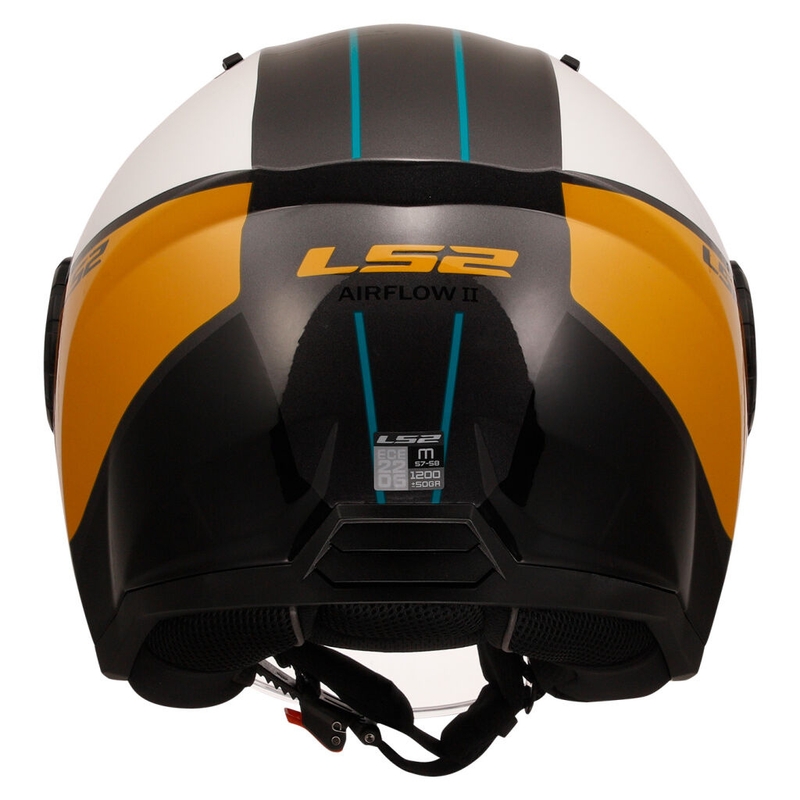 Otevřená helma na motorku LS2 OF616 Airflow II Cover lesklá bílo-hnědá