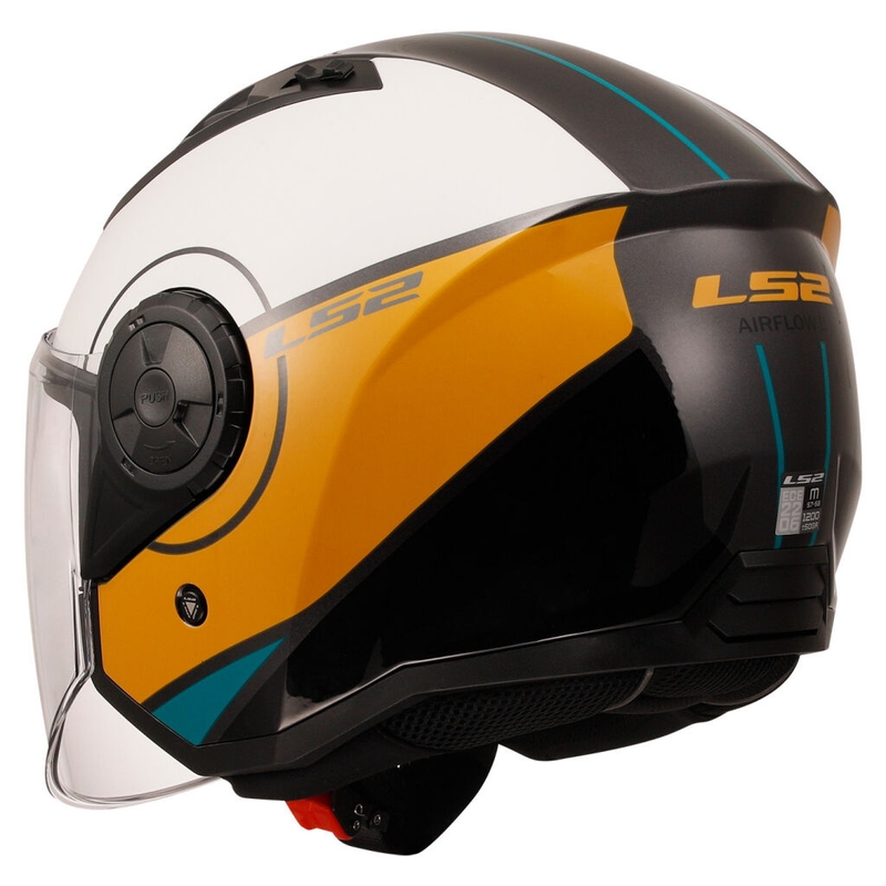 Otevřená helma na motorku LS2 OF616 Airflow II Cover lesklá bílo-hnědá
