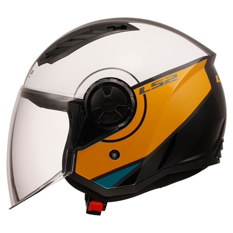 Otevřená helma na motorku LS2 OF616 Airflow II Cover lesklá bílo-hnědá
