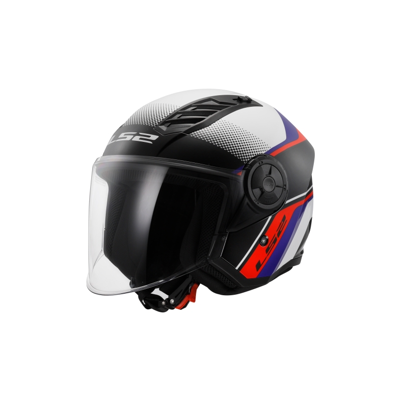 Otevřená helma na motorku LS2 OF616 Airflow II Rush bílo-modro-červená