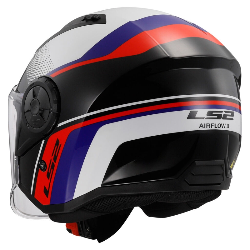 Otevřená helma na motorku LS2 OF616 Airflow II Rush bílo-modro-červená