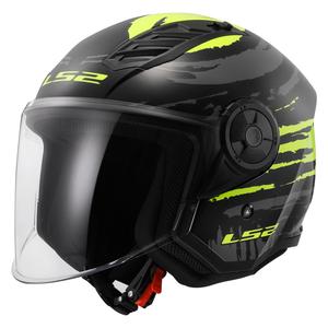 Otevřená helma na motorku LS2 OF616 Airflow II Brush černo-fluo žlutá