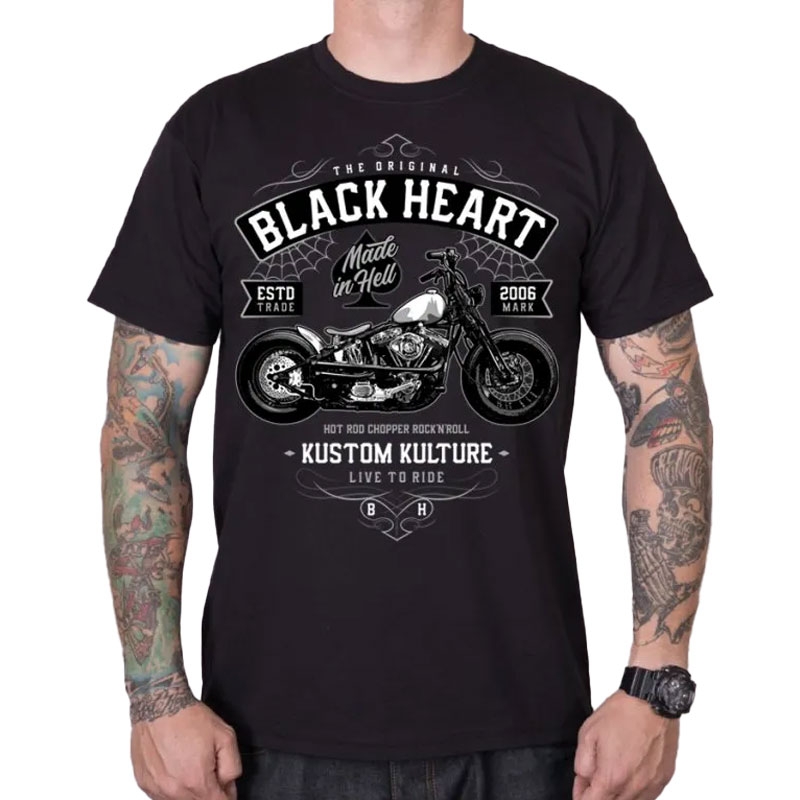 Tričko Black Heart Moto Kult černé Velikost: 3XL