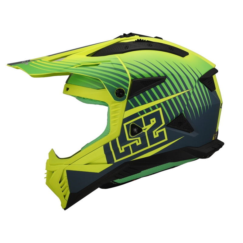 Motokrosová helma LS2 MX708 Fast II Duck zeleno-žlutá