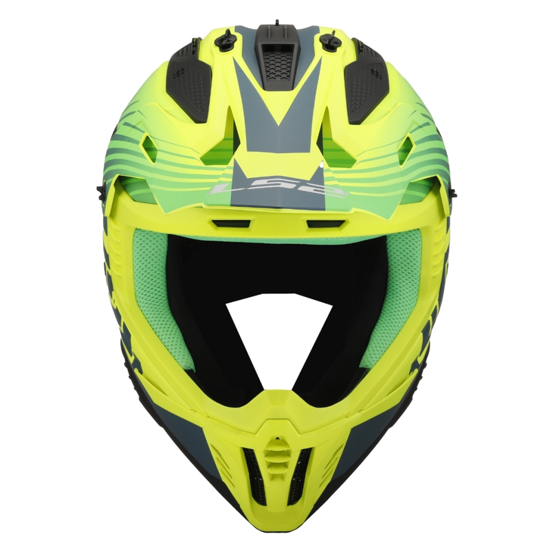 Motokrosová helma LS2 MX708 Fast II Duck zeleno-žlutá